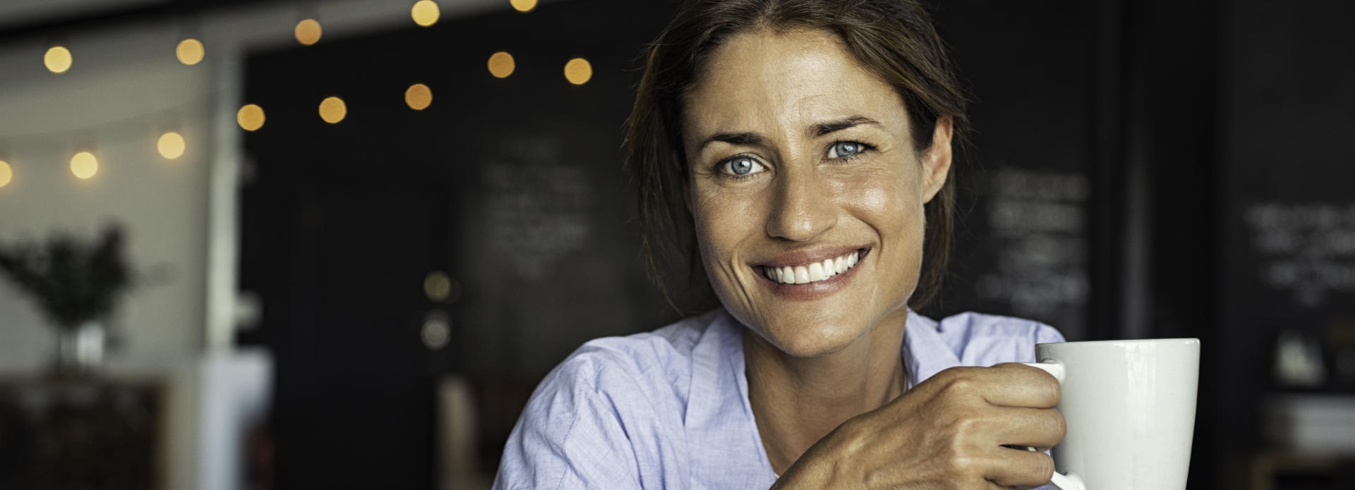 beautiful woman with mug