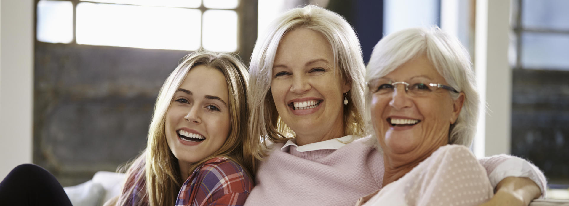 three generations of women, grandmother, mother, daughter