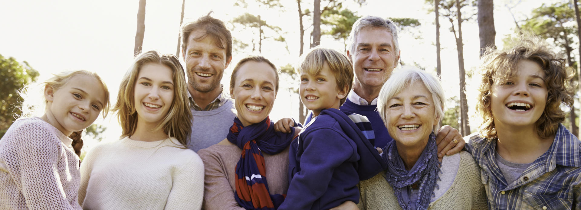 big, happy family with children