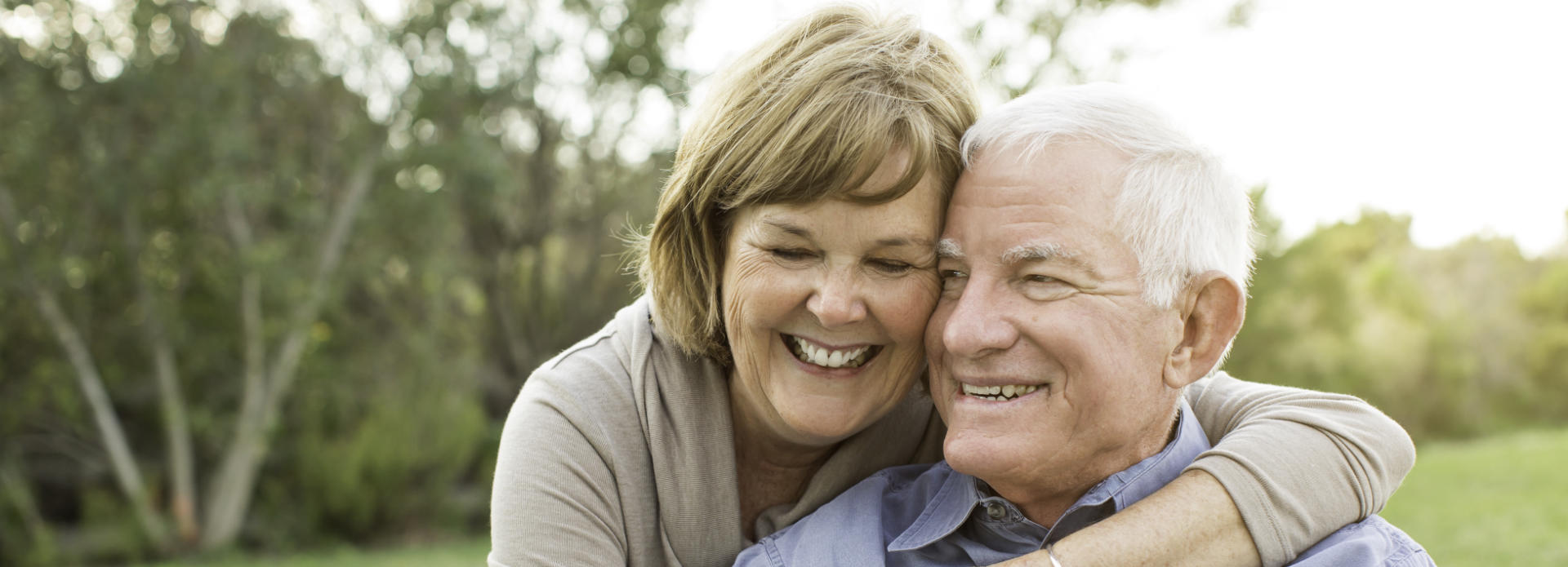 joyful elderly couple