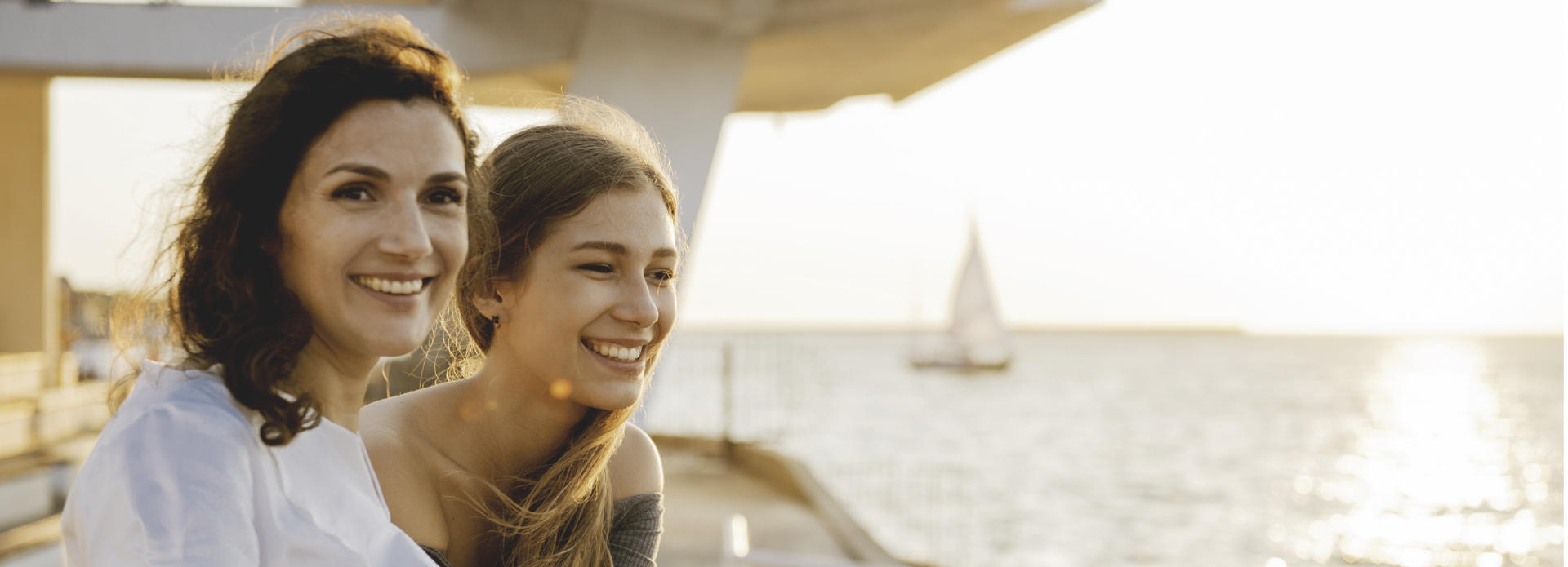 two smiling woman