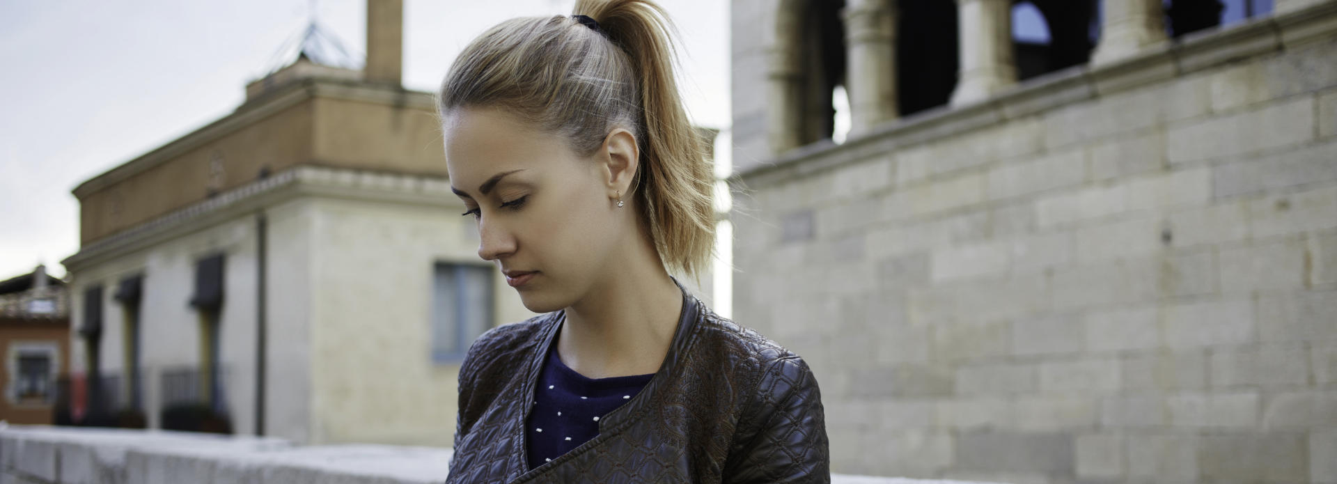 beautiful, sad, blond haired woman