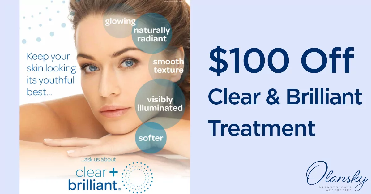 $100 off clear and brilliant treatment